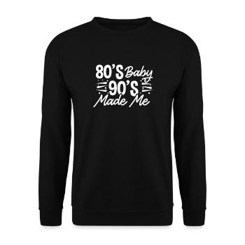 80s 90s - Unisex Sweatshirt - black - Front - Alina (178cm) & Michal (187cm)