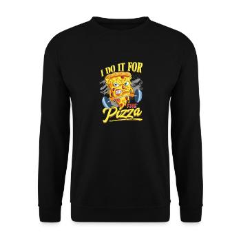Haltère à pizza Je ne suis ici que pour la pizza - Sweat-shirt Unisexe - noir - Devant - Alina (178cm) & Michal (187cm)