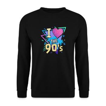 90's nineties vintage - Unisex Sweatshirt - black - Front - Alina (178cm) & Michal (187cm)