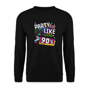90's nineties vintage - Unisex Sweatshirt - black - Front - Alina (178cm) & Michal (187cm)