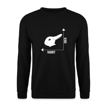 Illusion d'optique lapin canard illusion - Sweat-shirt Unisexe - noir - Devant - Alina (178cm) & Michal (187cm)