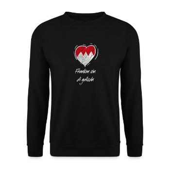 Franken sin di geilsdn - Franken sind die geilste - Unisex Pullover - Schwarz - Vorne - Alina (178cm) & Michal (187cm)