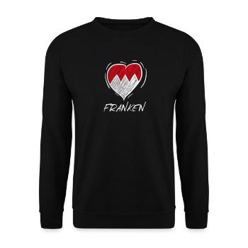 FRANKEN Frankenwappen Love wappen - Unisex Pullover - Schwarz - Vorne - Alina (178cm) & Michal (187cm)