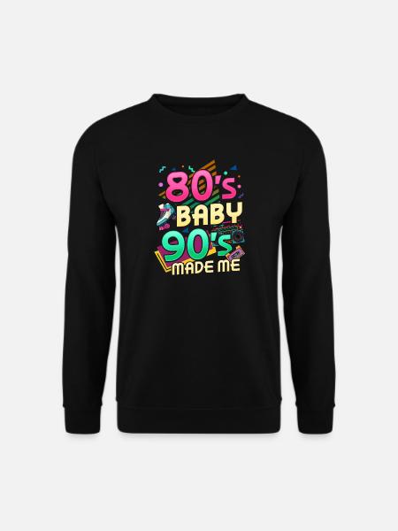 80er 90er Musik Party Geburtsag - Unisex Pullover - Schwarz