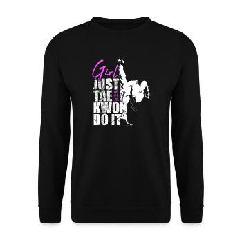 Fille Just Tae Kwon Do It Taekwondo Gift Ladies - Sweat-shirt Unisexe - noir - Devant - Alina (178cm) & Michal (187cm)