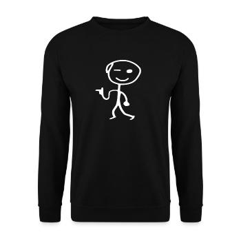Hipster stick figure - Unisex Sweatshirt - black - Front - Alina (178cm) & Michal (187cm)