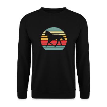 Retro Horse Horse Lover - Unisex Sweatshirt - black - Front - Alina (178cm) & Michal (187cm)
