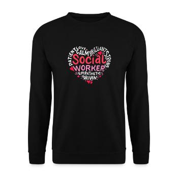 Travailleur social - Sweat-shirt Unisexe - noir - Devant - Alina (178cm) & Michal (187cm)