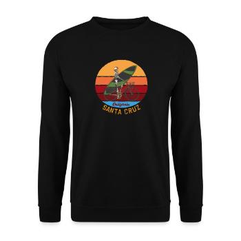 Santa Cruz California Surfer Surfboard Skeleton - Unisex Sweatshirt - black - Front - Alina (178cm) & Michal (187cm)