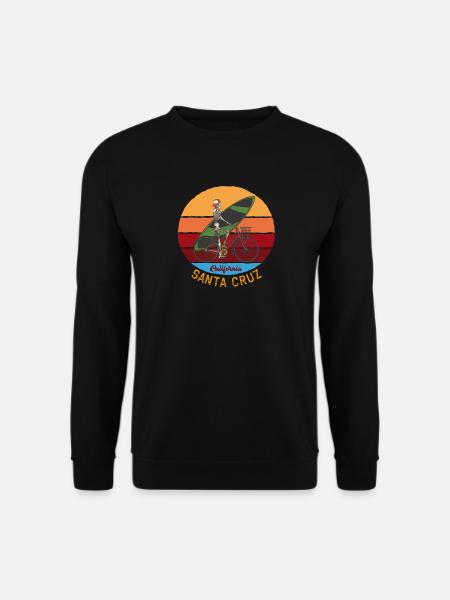 Santa Cruz California Surfer Surfbrett Skelett - Unisex Pullover - Schwarz