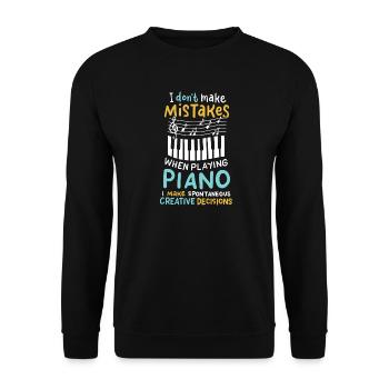 Pianiste Pianiste Musiciens Musique Keyboard - Sweat-shirt Unisexe - noir - Devant - Alina (178cm) & Michal (187cm)