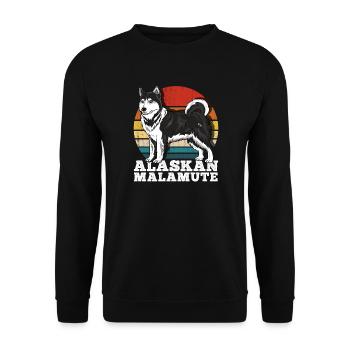 Alaskan Malamute Dog Lover Rétro - Sweat-shirt Unisexe - noir - Devant - Alina (178cm) & Michal (187cm)