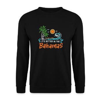 Bahamas rétro 80 ' s vacances d’été - Sweat-shirt Unisexe - noir - Devant - Alina (178cm) & Michal (187cm)