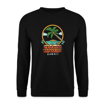 Maui Hawaii Retro - Unisex Pullover - Schwarz - Vorne - Alina (178cm) & Michal (187cm)