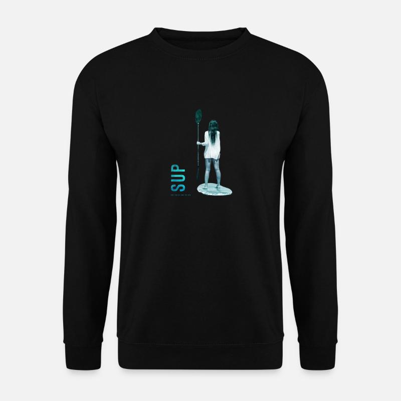 SUP Silhouette am Meer - Unisex Pullover - Schwarz