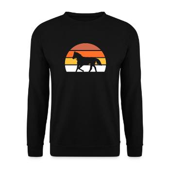 Riding Retro Horse Lovers - Unisex Sweatshirt - black - Front - Alina (178cm) & Michal (187cm)