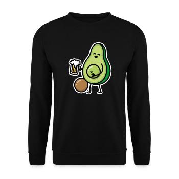 Funny avocado beer belly funny beer drinker gift - Unisex Sweatshirt - black - Front - Alina (178cm) & Michal (187cm)