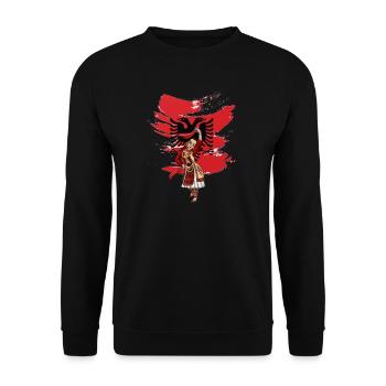 Albanian Flag "Albanian Nuse" - Unisex Sweatshirt - black - Front - Alina (178cm) & Michal (187cm)