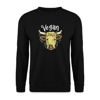 Veganer Vegan - Unisex Pullover - Schwarz - Vorne - Alina (178cm) & Michal (187cm)