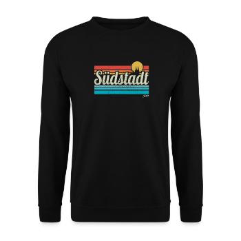 Köln Südstadt Veedel Viertel Retro Vintage Surfer - Unisex Pullover - Schwarz - Vorne - Alina (178cm) & Michal (187cm)