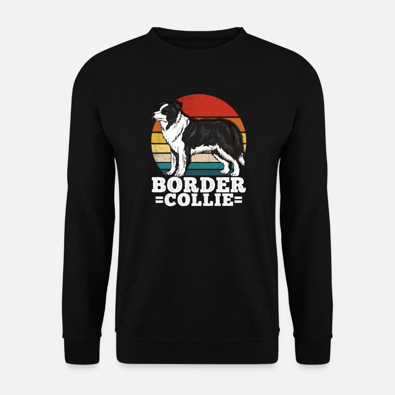 Border Collie Retro - Unisex Pullover - Schwarz