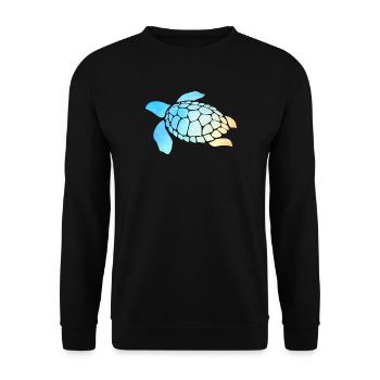 Sea Turtle Watercolor Blue - Unisex Sweatshirt - black - Front - Alina (178cm) & Michal (187cm)