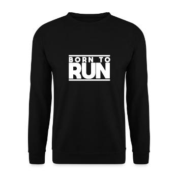 Geboren zum Rennen - Unisex Pullover - Schwarz - Vorne - Alina (178cm) & Michal (187cm)