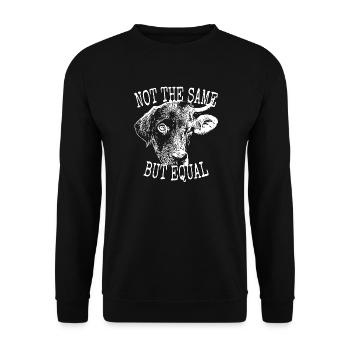 Vegan Not The Same But Equal Vegetarian Animal Lover - Unisex Sweatshirt - black - Front - Alina (178cm) & Michal (187cm)