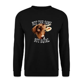 Vegan Not The Same But Equal Vegetarier Tierfreund - Unisex Pullover - Schwarz - Vorne - Alina (178cm) & Michal (187cm)