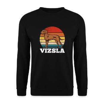 Vizsla Rétro - Sweat-shirt Unisexe - noir - Devant - Alina (178cm) & Michal (187cm)