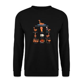 Gans lustige Bilder Gans mein Humor Gänserich Meme - Unisex Pullover - Schwarz - Vorne - Alina (178cm) & Michal (187cm)
