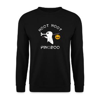Noot Noot Pingboo Pingouin Fantôme Halloween Lusti - Sweat-shirt Unisexe - noir - Devant - Alina (178cm) & Michal (187cm)