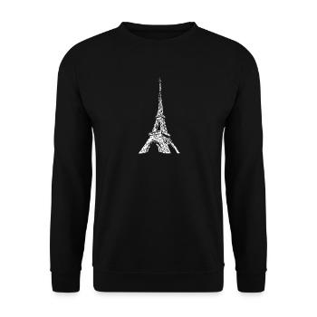 Paris Eiffel Tower - Unisex Sweatshirt - black - Front - Alina (178cm) & Michal (187cm)