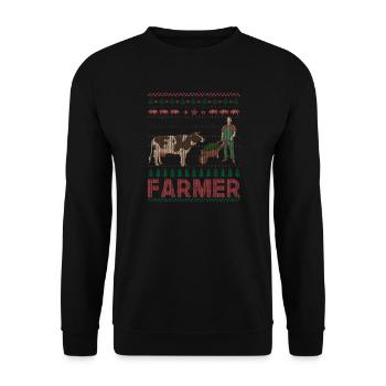 Noël fermier fermier vache - Sweat-shirt Unisexe - noir - Devant - Alina (178cm) & Michal (187cm)