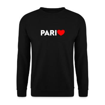 Paris Heart Love France City Travel Gift R - Sweat-shirt Unisexe - noir - Devant - Alina (178cm) & Michal (187cm)