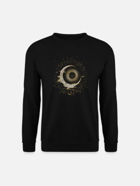 Die Sonne und der Mond mit Sternen - Unisex Pullover - Schwarz