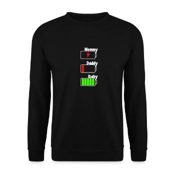 Maman, Papa Bébé Batterie Les Parents Adorent la Famille Ge - Sweat-shirt Unisexe - noir - Devant - Alina (178cm) & Michal (187cm)