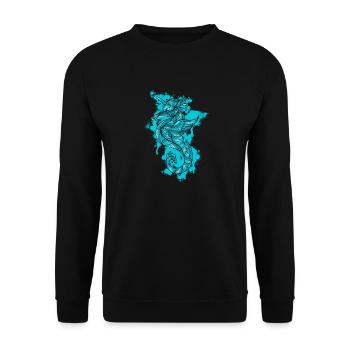 Seepferd - Unisex Pullover - Schwarz - Vorne - Alina (178cm) & Michal (187cm)