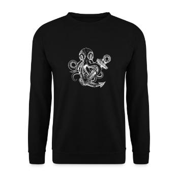 Kraken Anchor North Sea Sailor Northern Lights - Sweat-shirt Unisexe - noir - Devant - Alina (178cm) & Michal (187cm)