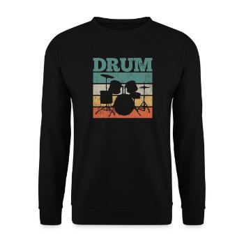 Schlagzeug Trommeln Schlagzeuger Schlagzeug - Unisex Pullover - Schwarz - Vorne - Alina (178cm) & Michal (187cm)