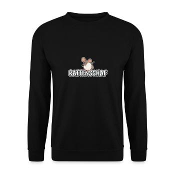 Rattenschaf - Schafe - Wolle - Unisex Pullover - Schwarz - Vorne - Alina (178cm) & Michal (187cm)