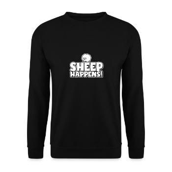 Sheep happens! - Unisex Sweatshirt - black - Front - Alina (178cm) & Michal (187cm)