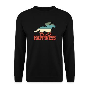 Pferd Reiten Reiter - Unisex Pullover - Schwarz - Vorne - Alina (178cm) & Michal (187cm)