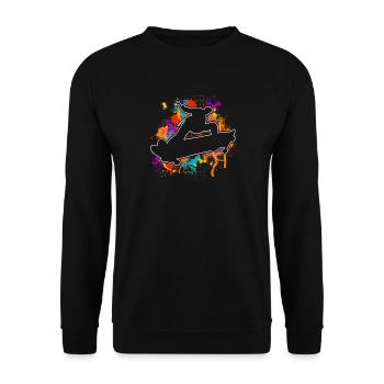 Skater - Unisex Sweatshirt - black - Front - Alina (178cm) & Michal (187cm)