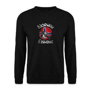Norway Fishing - Unisex Sweatshirt - black - Front - Alina (178cm) & Michal (187cm)