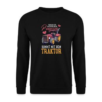 Traktor Trecker - Unisex Pullover - Schwarz - Vorne - Alina (178cm) & Michal (187cm)