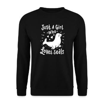 Sea Lion Seal - Unisex Sweatshirt - black - Front - Alina (178cm) & Michal (187cm)