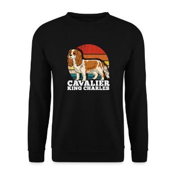 Cavalier King Charles - Unisex Sweatshirt - black - Front - Alina (178cm) & Michal (187cm)