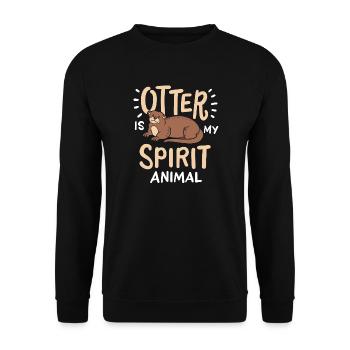 Otter - Unisex Pullover - Schwarz - Vorne - Alina (178cm) & Michal (187cm)