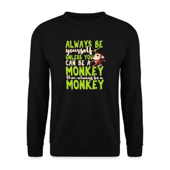 Monkey - Unisex Sweatshirt - black - Front - Alina (178cm) & Michal (187cm)